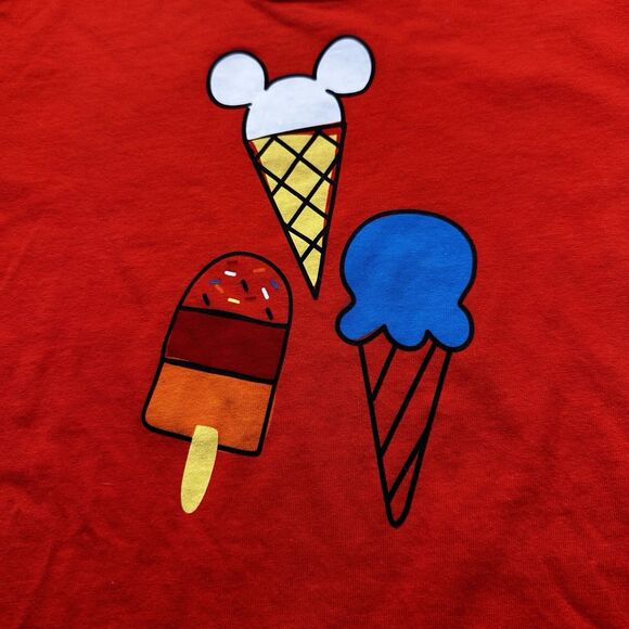 Hanna Andersson Red Disney Mickey Treat Size 140 10 Unisex Tee Top Ice Cream - Picture 3 of 6